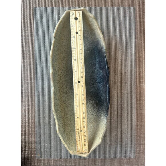 Handcrafted Pottery Stoneware Serving Bowl Rustic Brown Black Finish - Picture 3 of 4